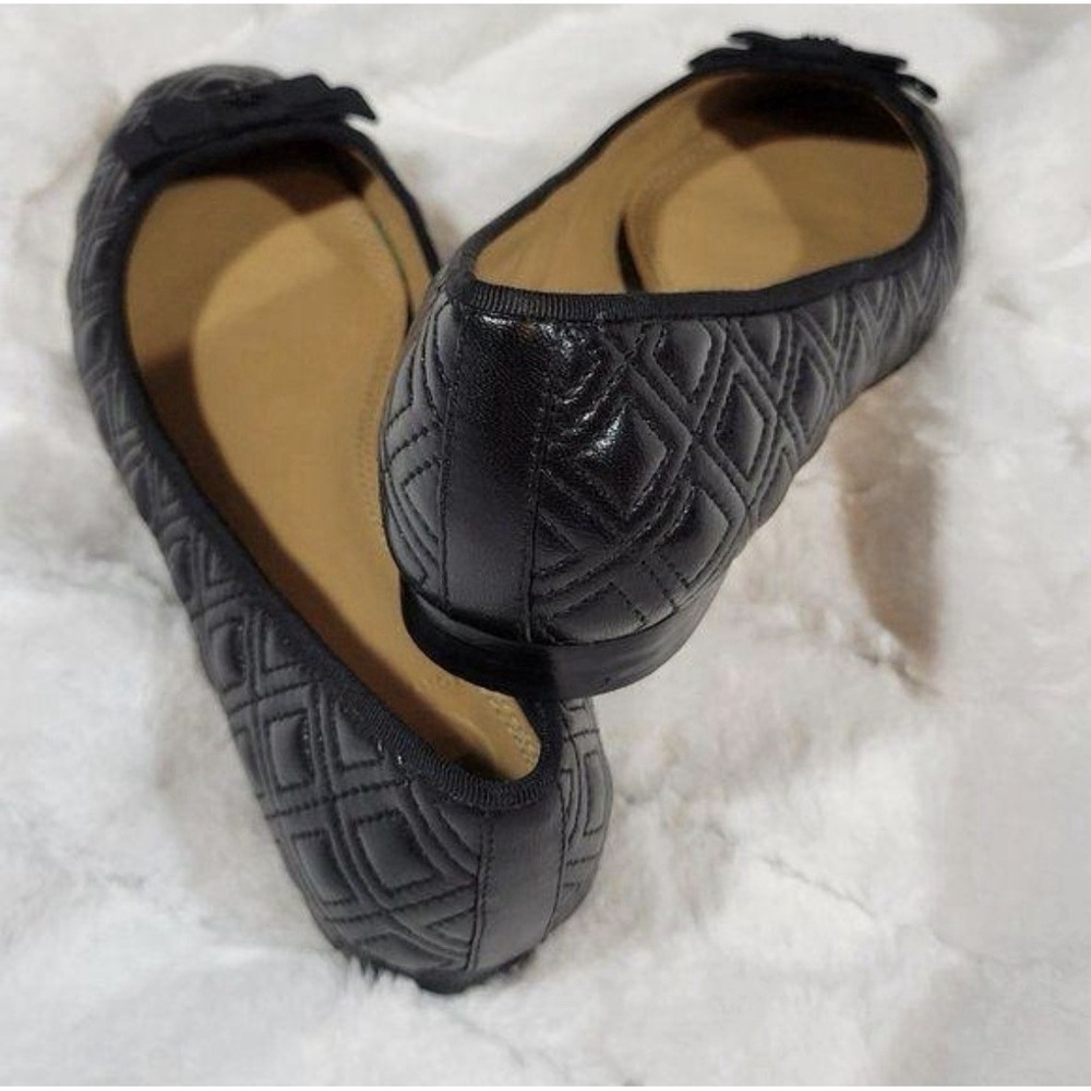 Tory Burch Marion Quilted Leather Ballet Flat, Perfect Black Size 9 $275 - Picture 2 of 12